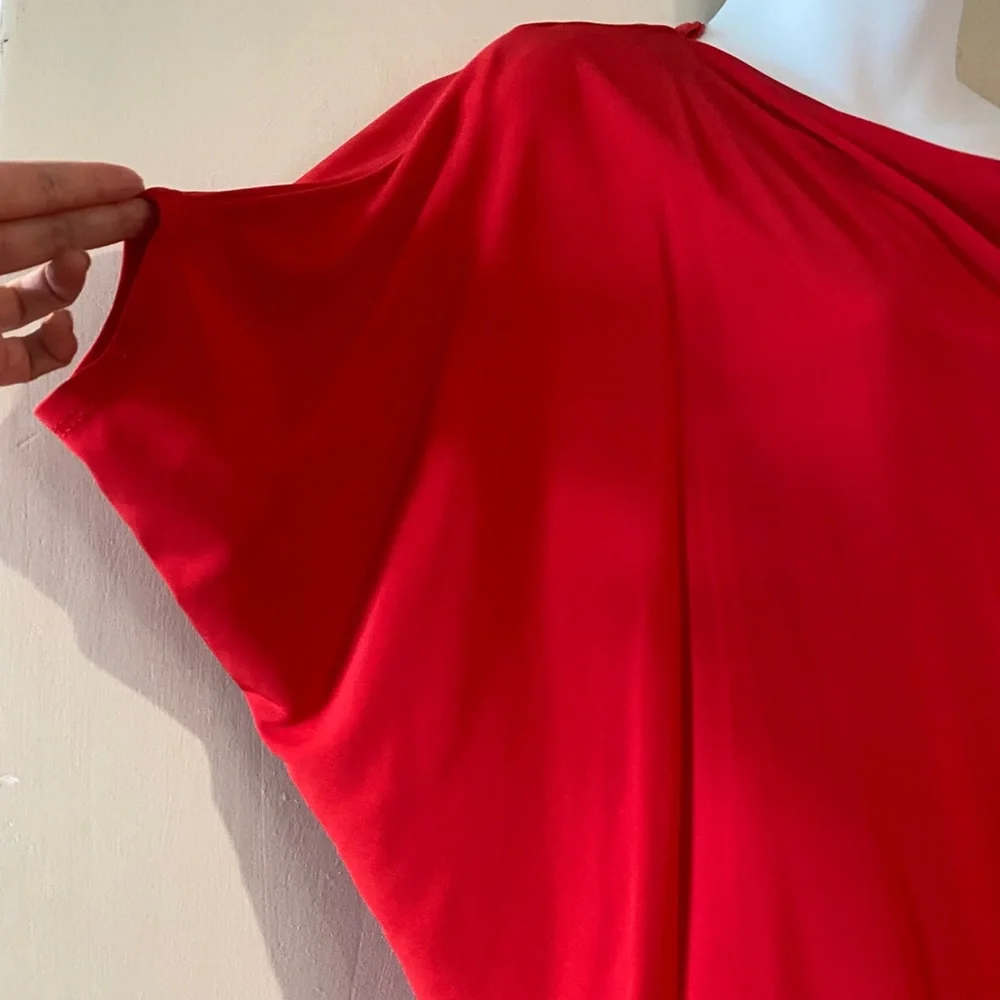 bebe Red One-Shoulder Mini Dress - Picture 3 of 7